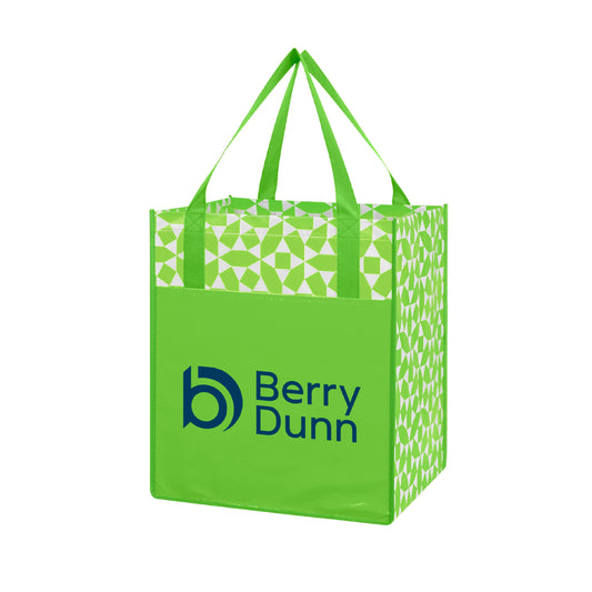 Geometric Non-woven Laminated Shopping Tote