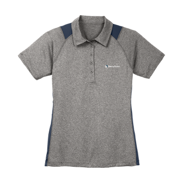 Berry Dunn Heather & Navy Colorblock Contender Polo - Feminine Cut