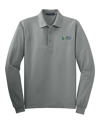 Berry Dunn Gray Long Sleeve Silk Touch Polo - Masculine Cut