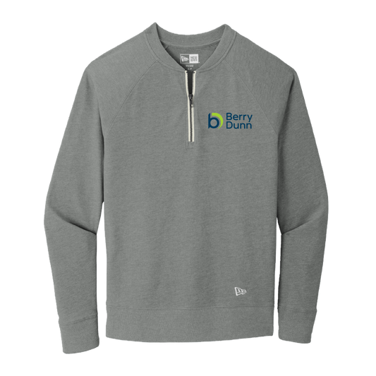 Berry Dunn Grey New Era ® Sueded Cotton Blend 1/4-Zip Pullover - Masculine Cut