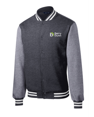 Berry Dunn Unisex Graphite Heather Sport-Tek® Fleece Letterman Jacket